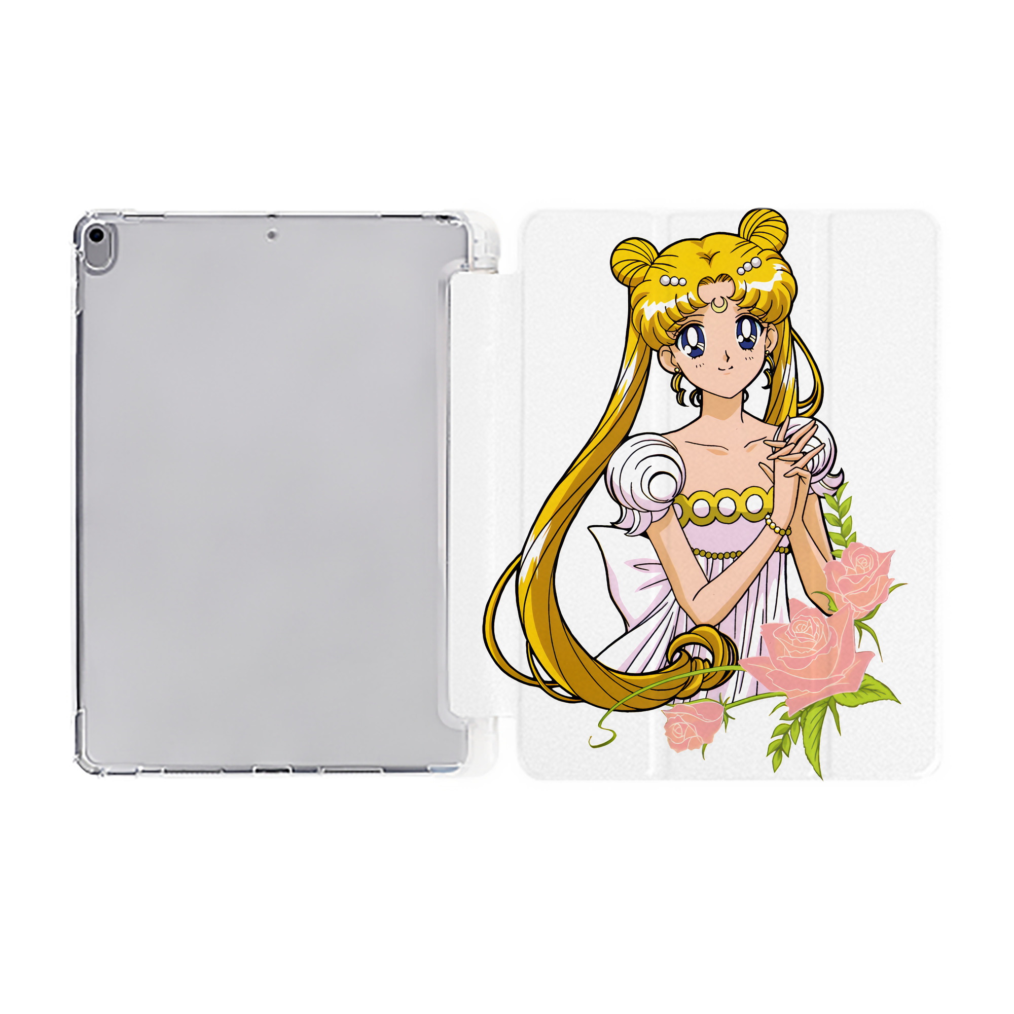 （画像用） 美少女戦士セーラームーン 愛野 美奈子 あいの みなこ Sailor Moon Aino Minako IPad ケース ペン収納付き 三つ折りスタンド PUレザー×シリコン 対応機種9.5/10.5/10.9インチ